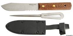 Zestaw: nóż SS + szpikulec Marlin + skórzany pokrowiec